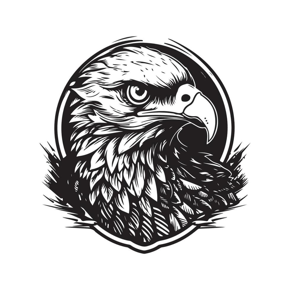 águila, Clásico logo línea Arte concepto negro y blanco color, mano dibujado ilustración vector