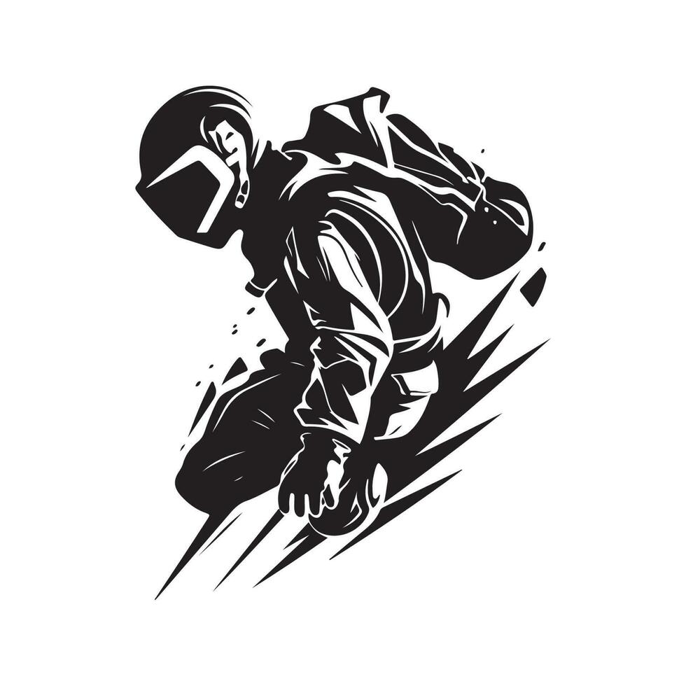 extreme sport base jumping, vintage logo line art concept black and white color, hand drawn illustration vector