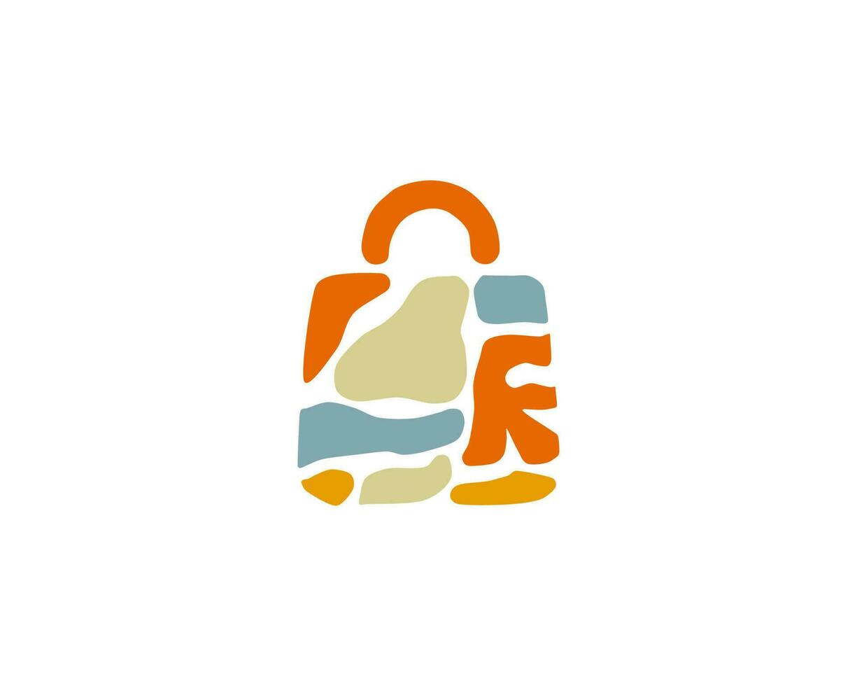 logo design of Indonesian Islands in shopping bag vector
