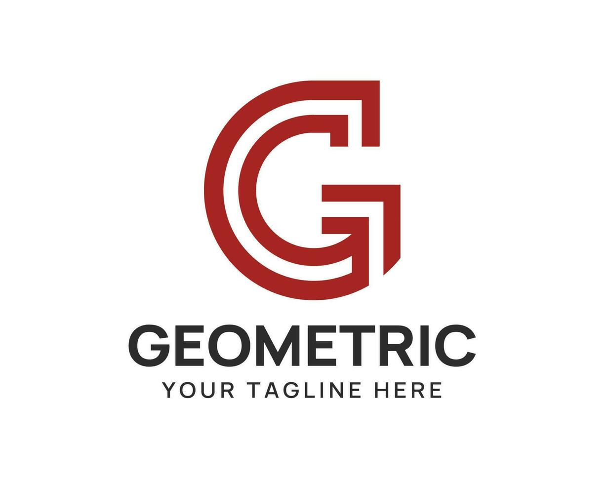 Minimalist letter g monoline style vector