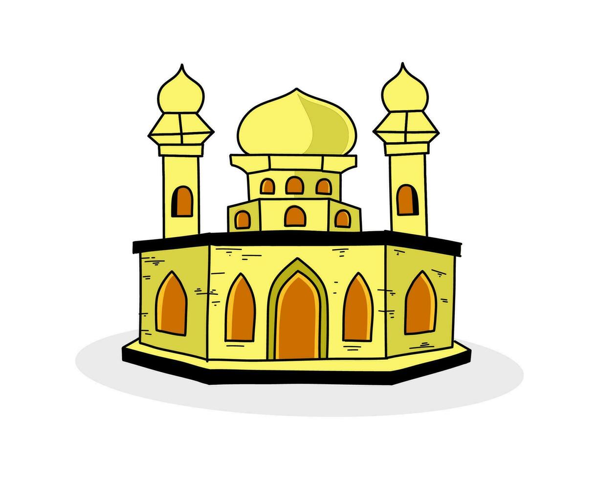 Illustration of mosque with cute style vector