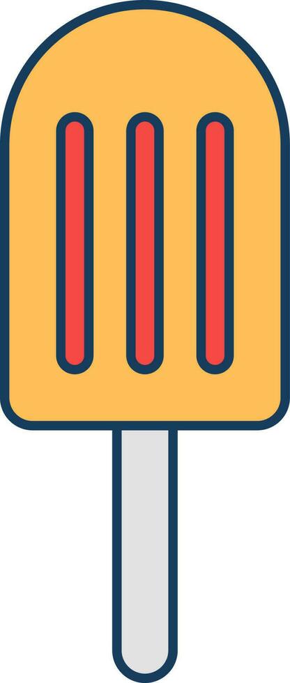 Orange Ice Cream Icon In Flat Style. vector