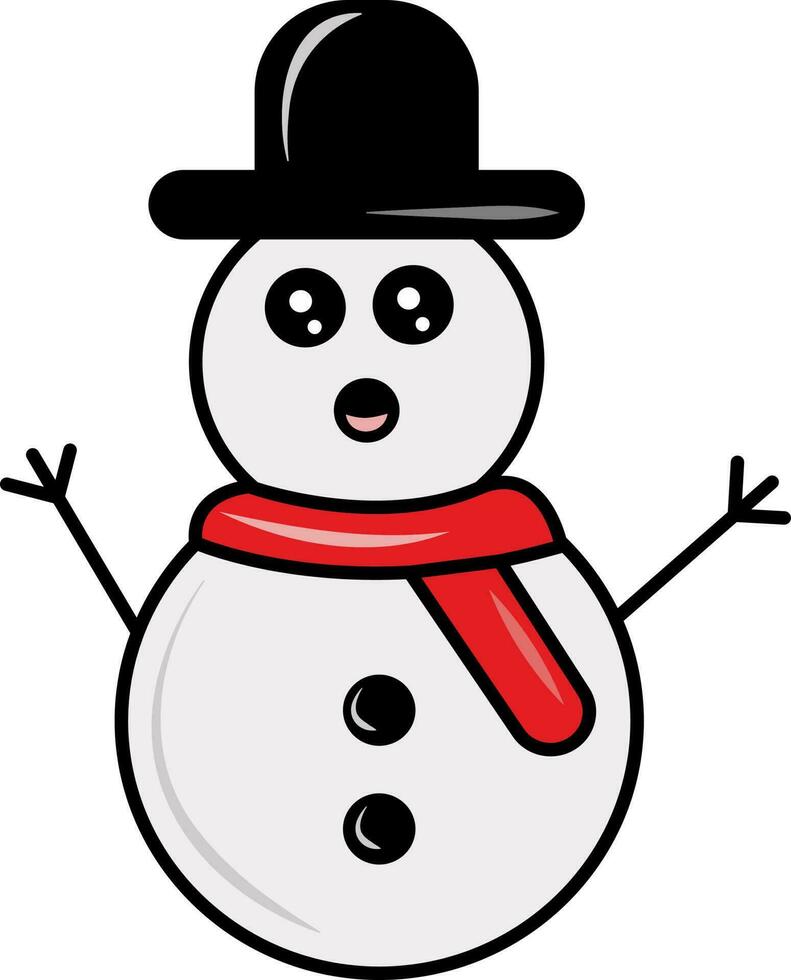 Snowman Colorful Icon. vector