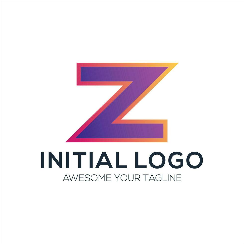 initial z logo design gradient colorful vector