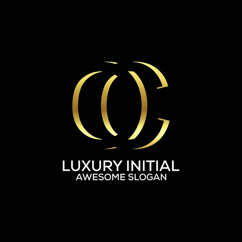 co initial with luxury logo design gradient color vector