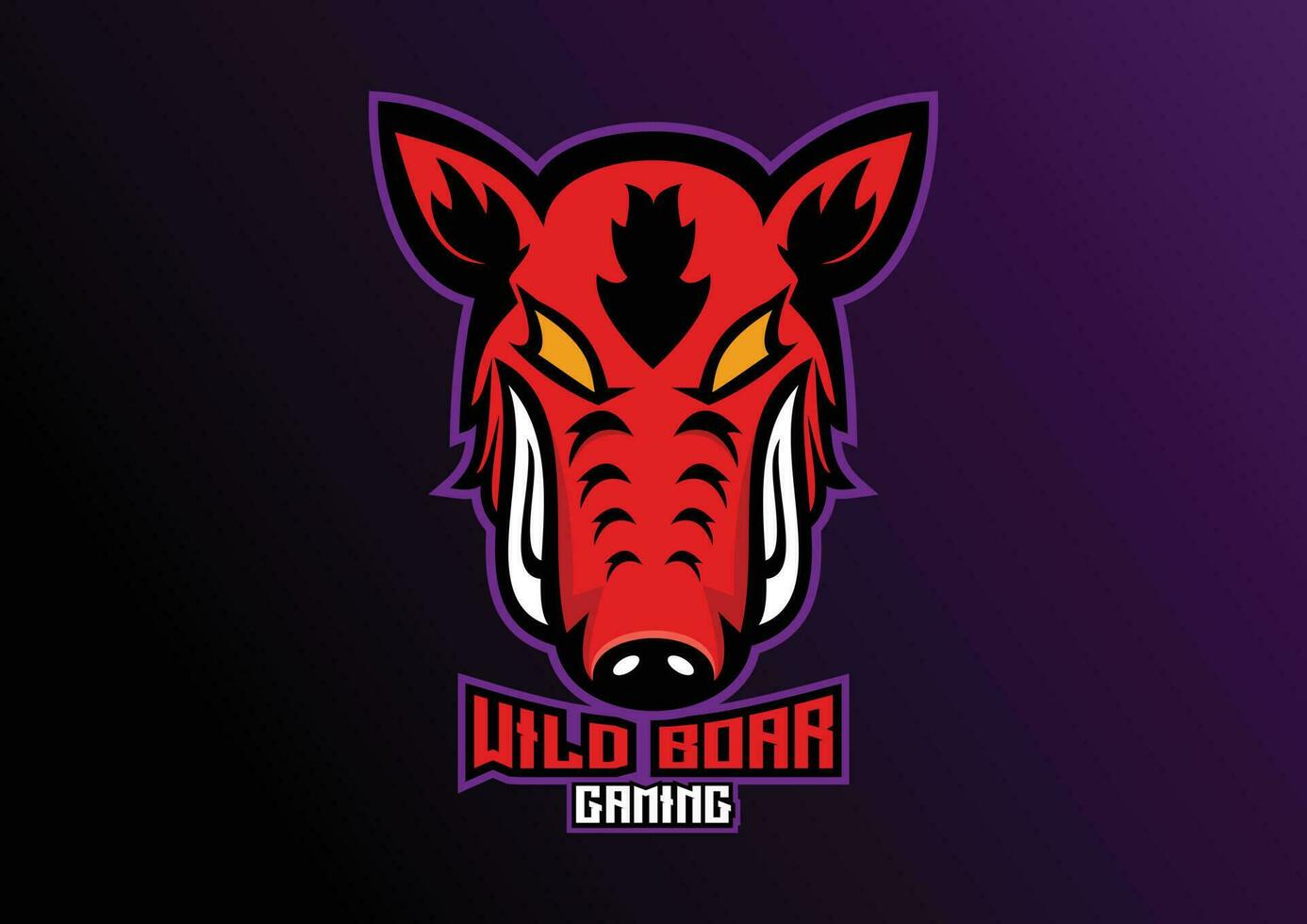 wild boar head logo gaming esport design vector