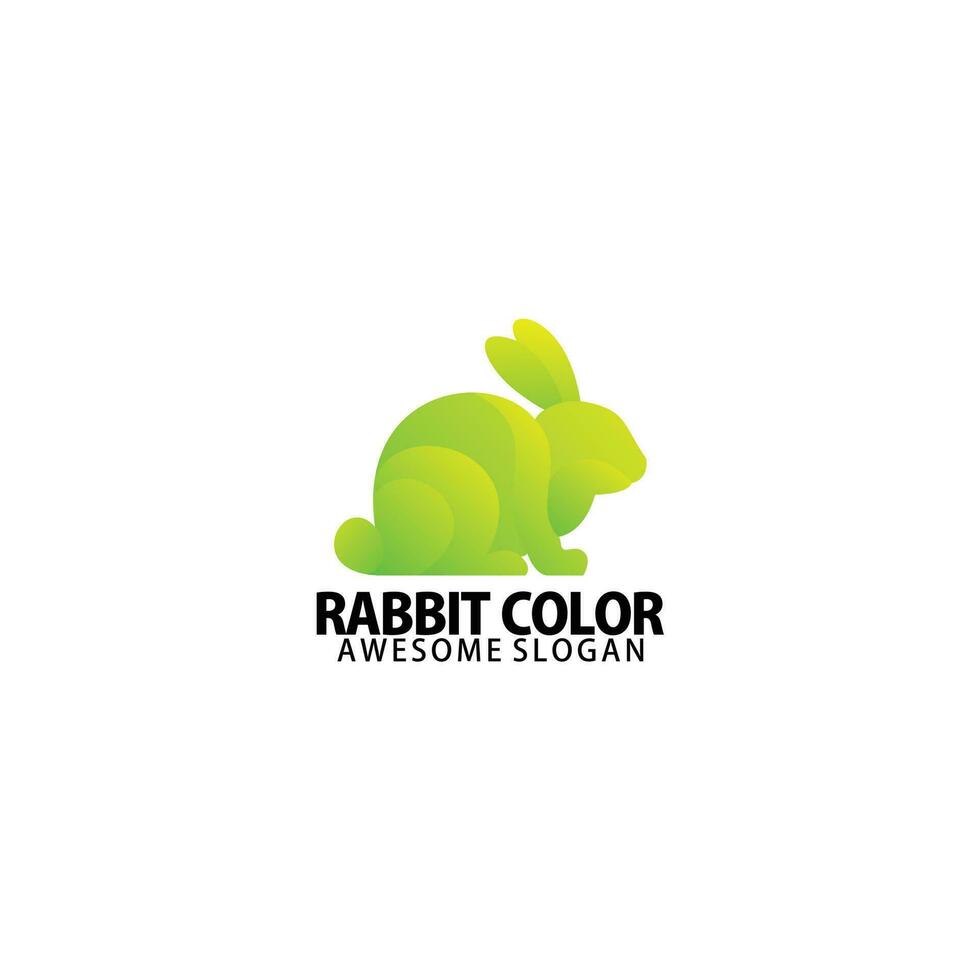 rabbit logo design gradient colorful vector