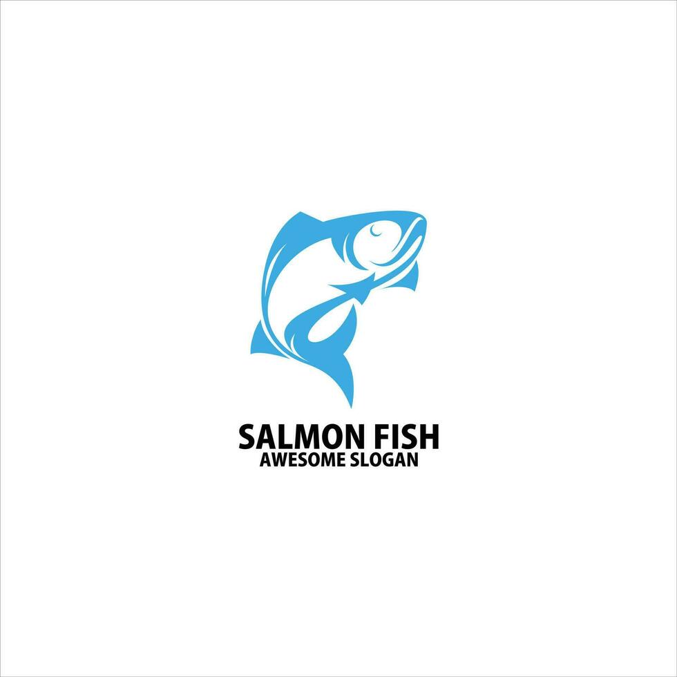 salmón pescado logo diseño vistoso vector