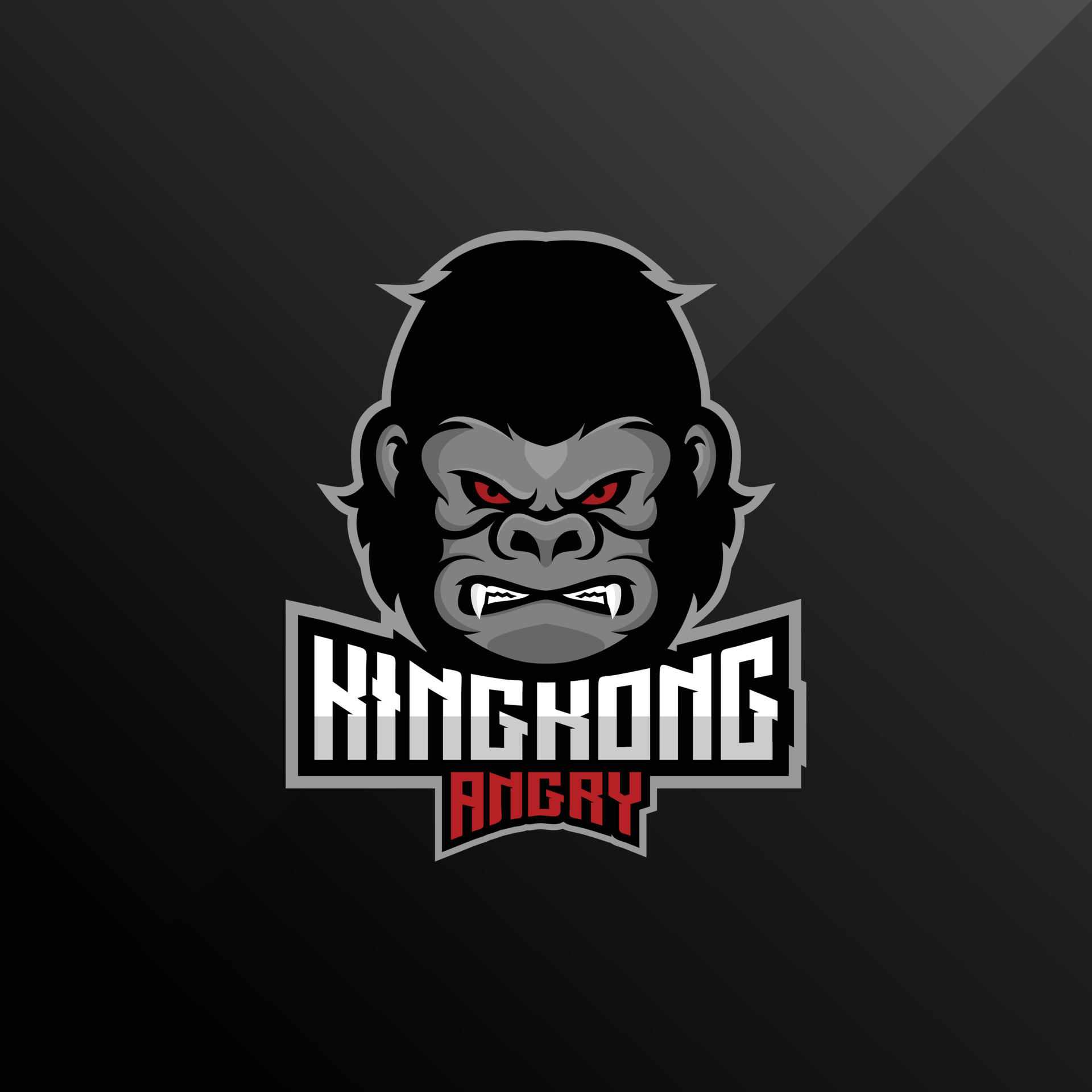 kingkong angry logo design mascot esport team 24307802 Vector Art at ...