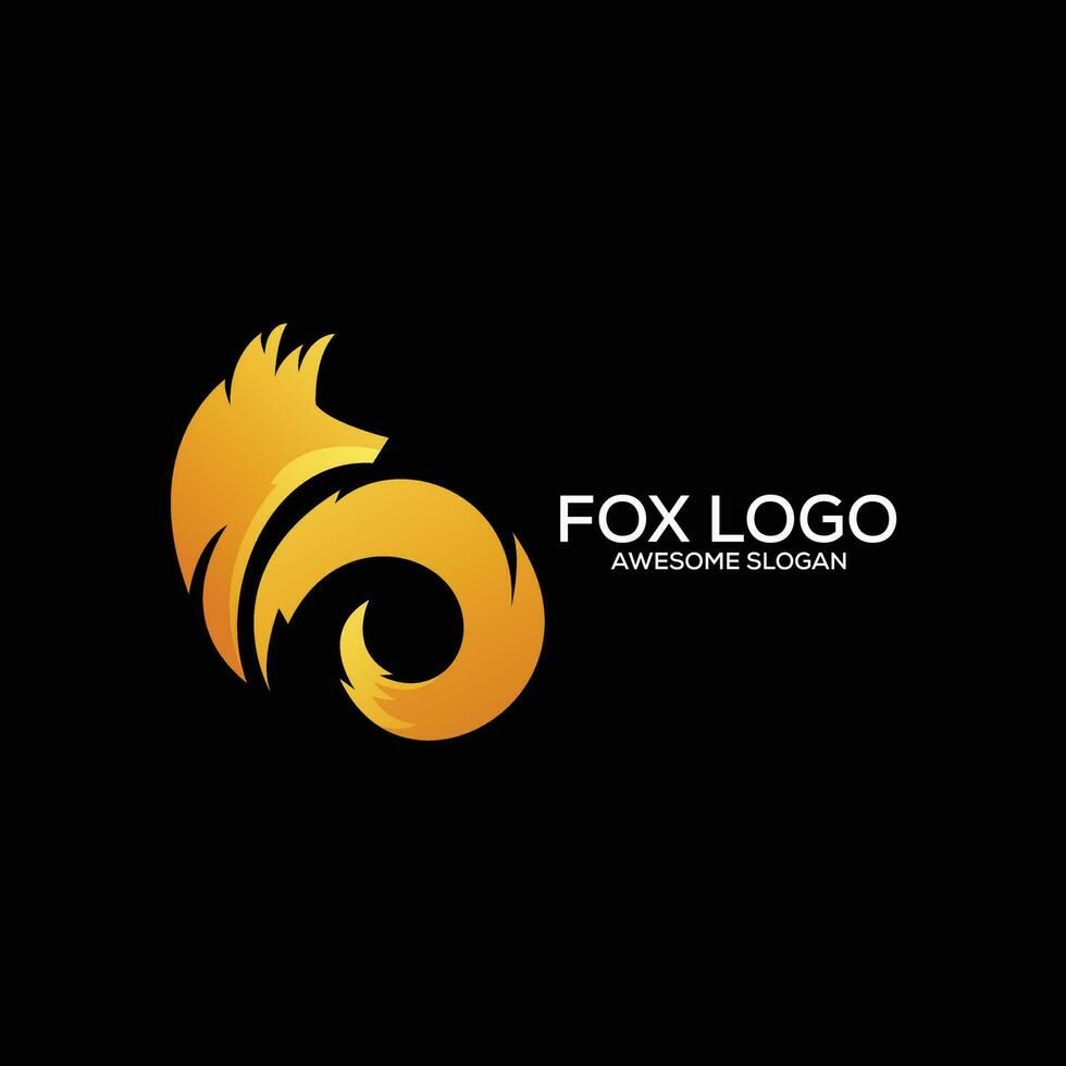 fox logo design gradient colorful vector