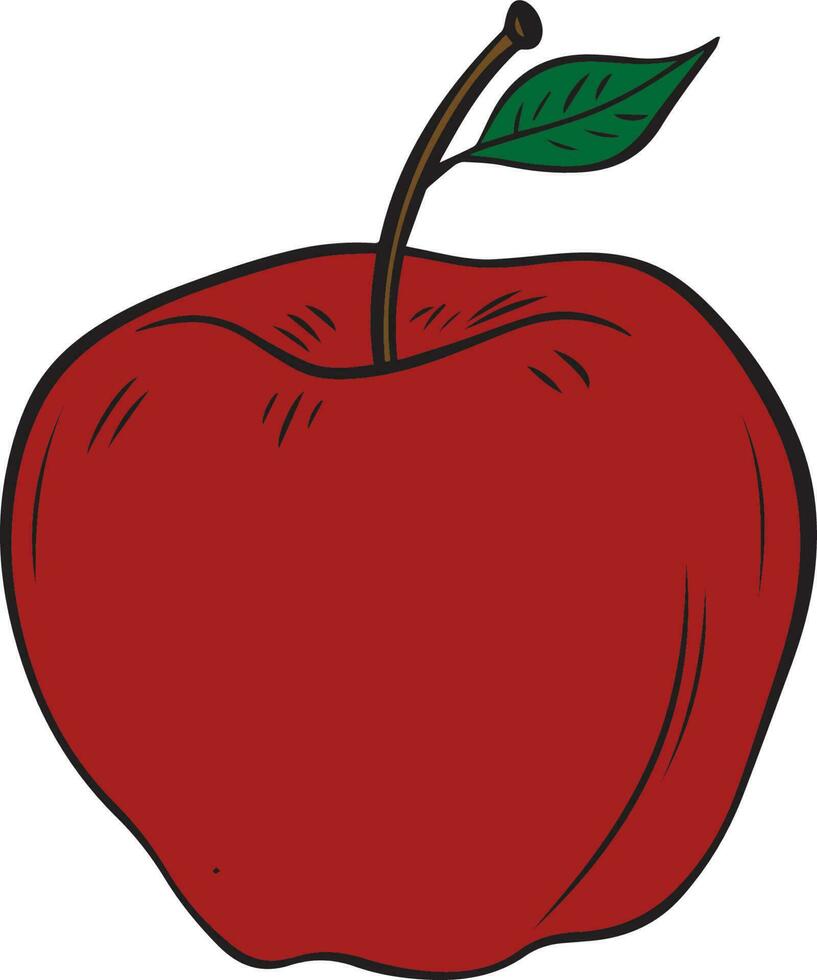 Red Apple icon isolated flat. apple fruit vector design