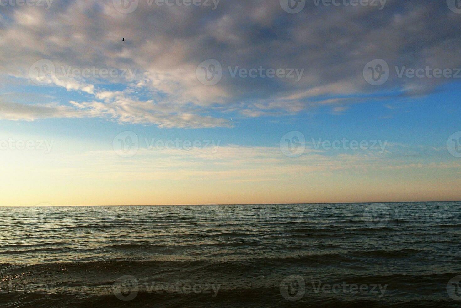 landscape of the blue Baltic sea in Poland and the beach on a sunny warm day photo