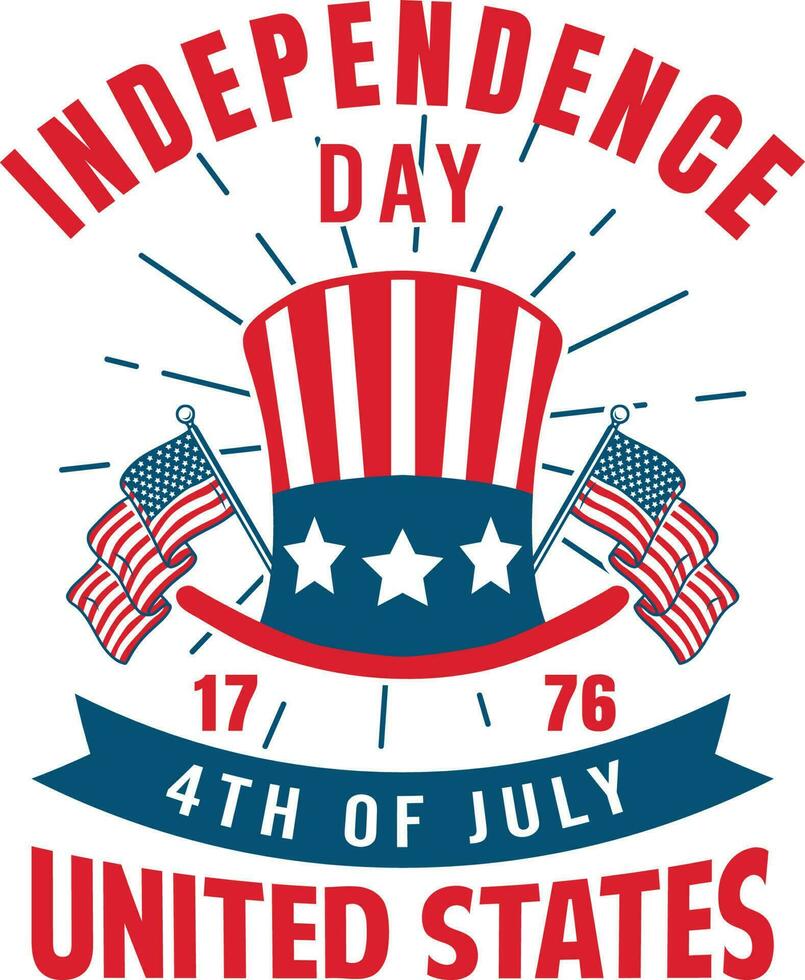 Independence day vector design for poster and t shirt design.