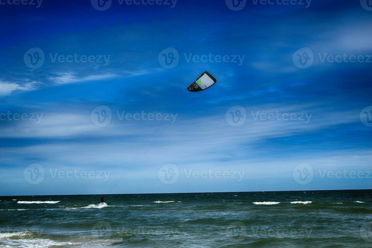 warm cloudless day on the beach. Baltic sea landscape in Poland photo