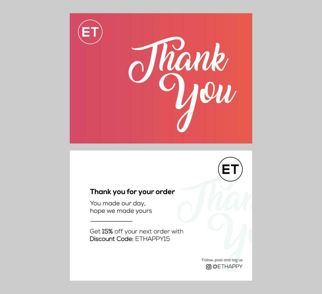 Simple Thank You Card vector