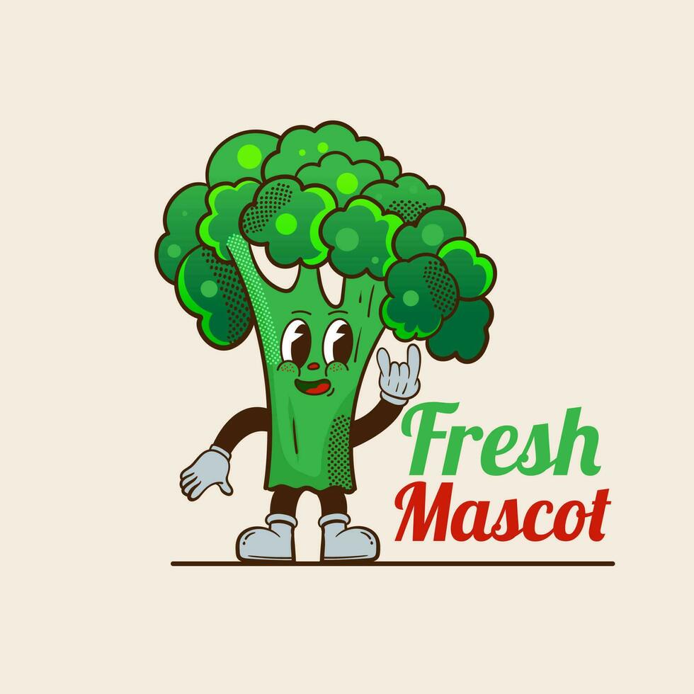 Vegetables Funny cartoon characters Groovy hippie 70s. Sticker pack, posters, prints.elements in trendy retro cartoon style. vector