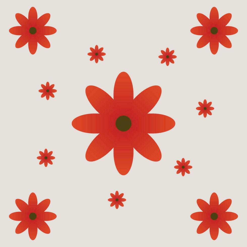 A red flower with a black center and a white background vector