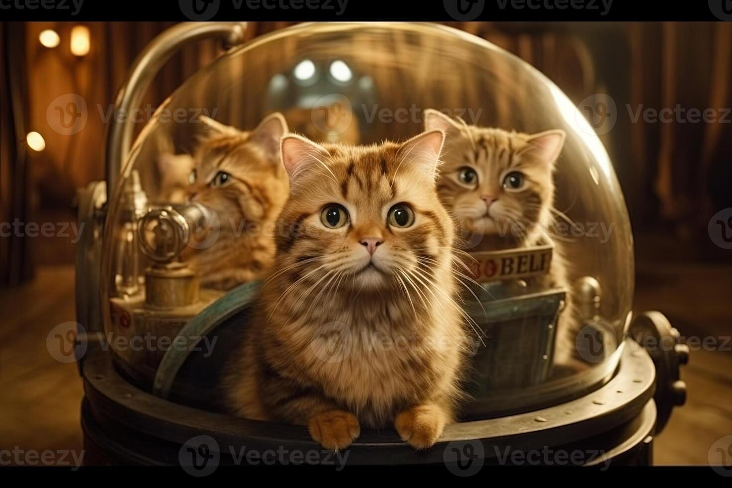 cats visiting earth from alternate reality other dimension illustration photo