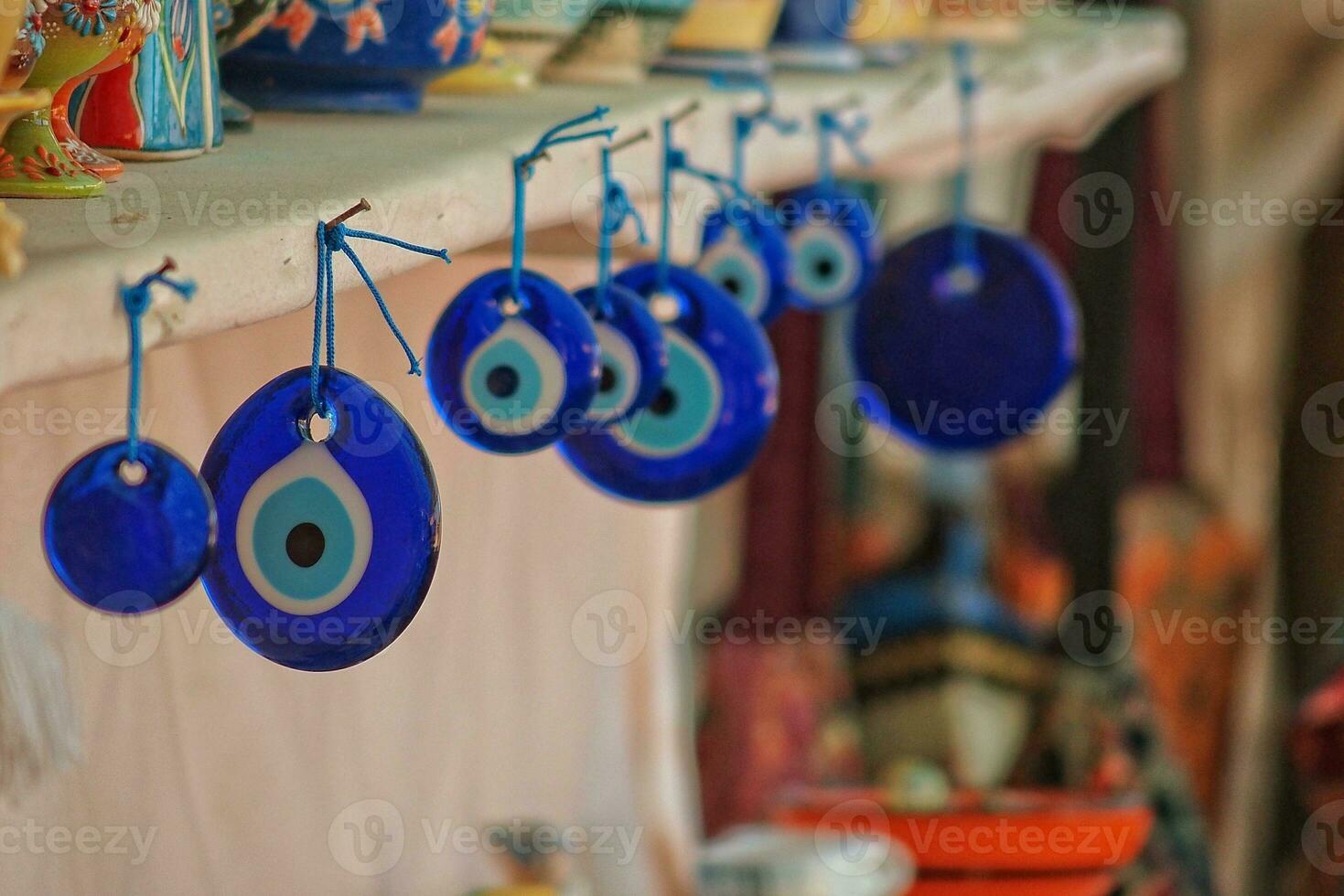 commemorative eye of the prophet on the Turkish market stall, a symbol against charms photo