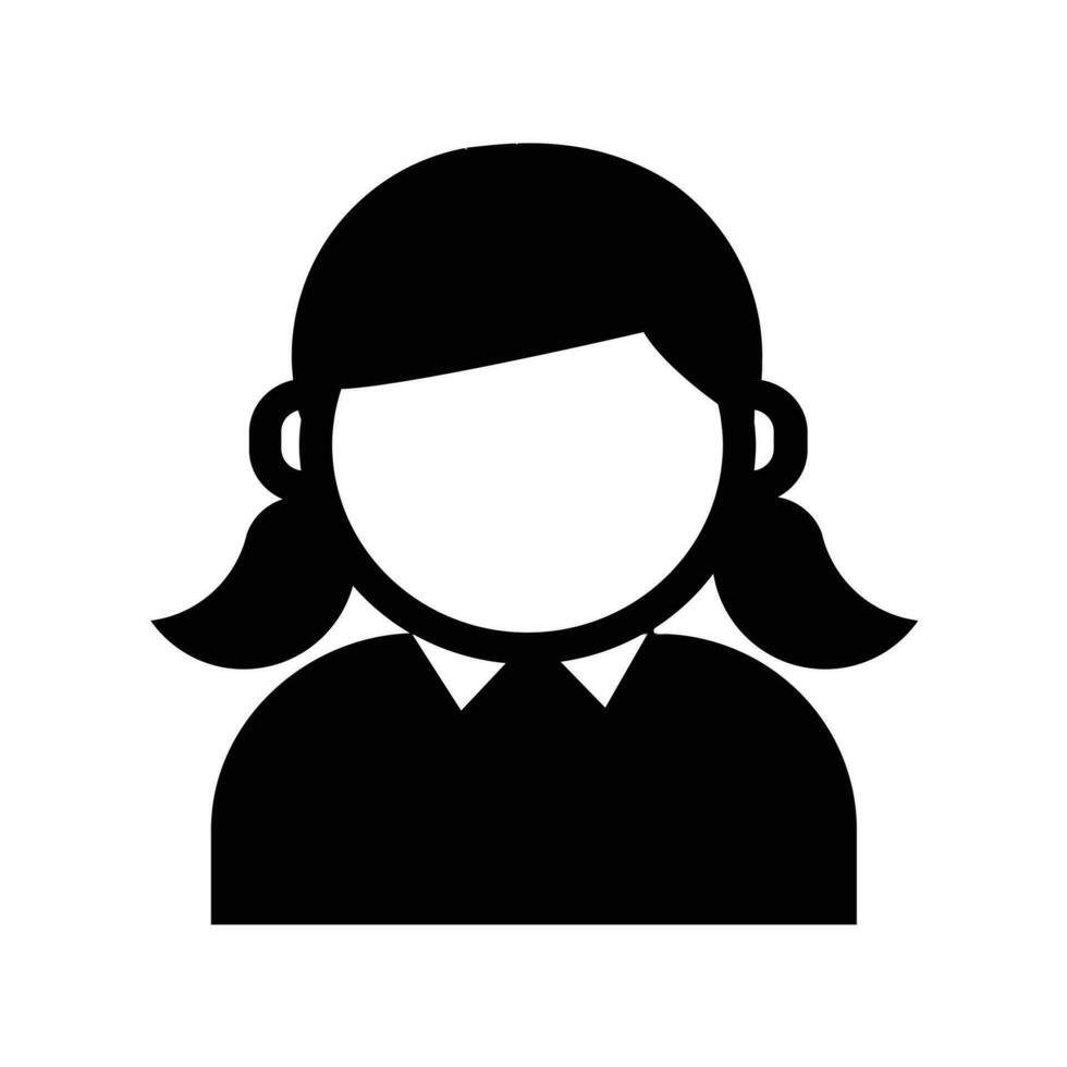 GIRL ICON OF VECTOR SYMBOL