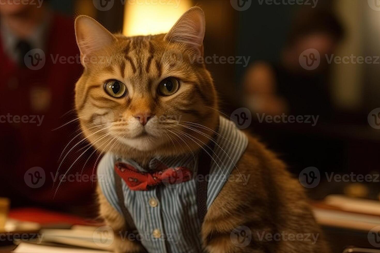 cat visiting earth from alternate reality other dimension illustration photo