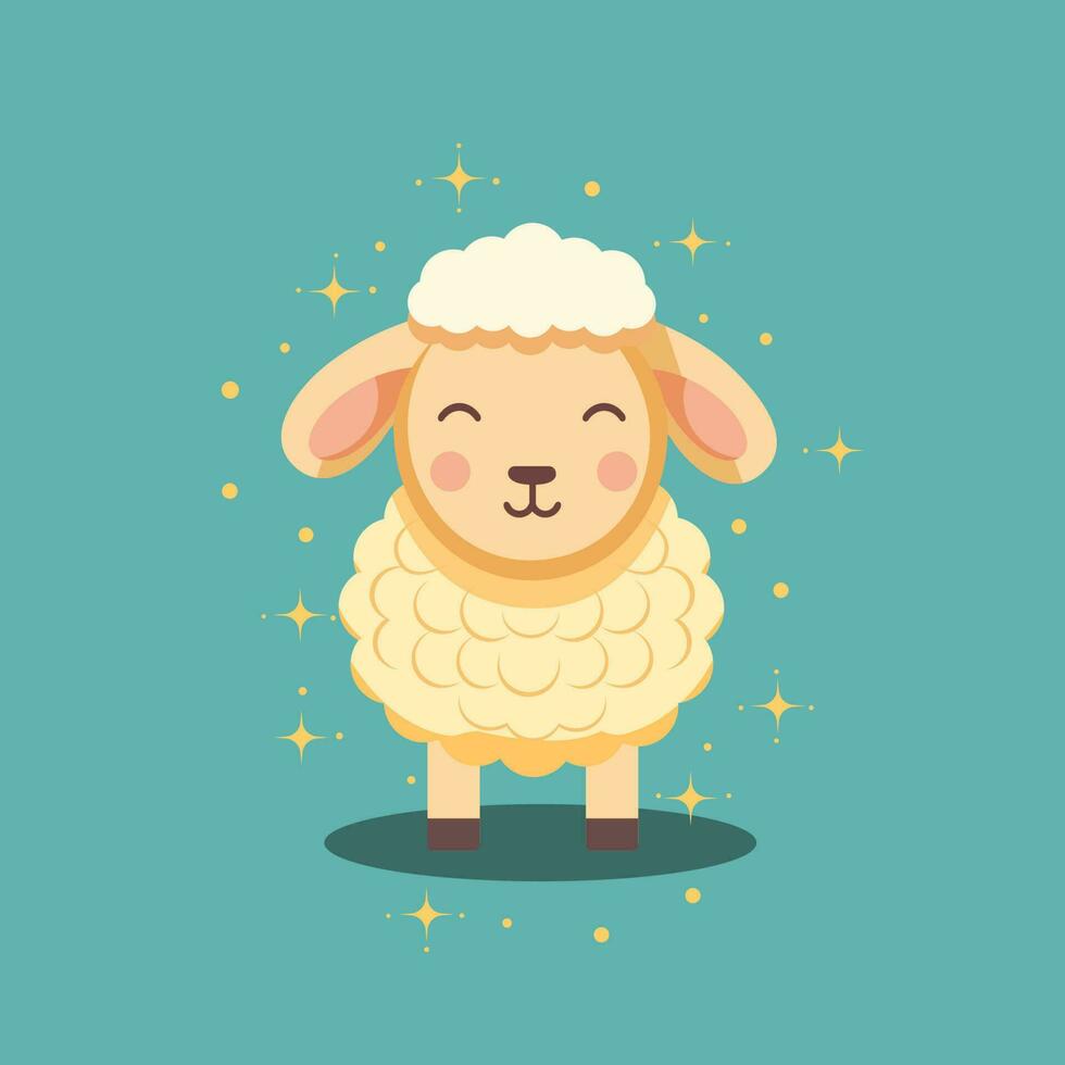 Cute cartoon sheep. Vector Illustration EPS10