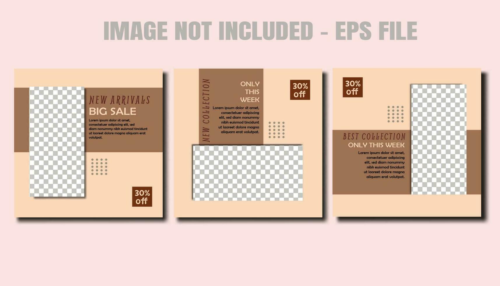 collection vector modern fashion post banner template, fashion promo season template post vector