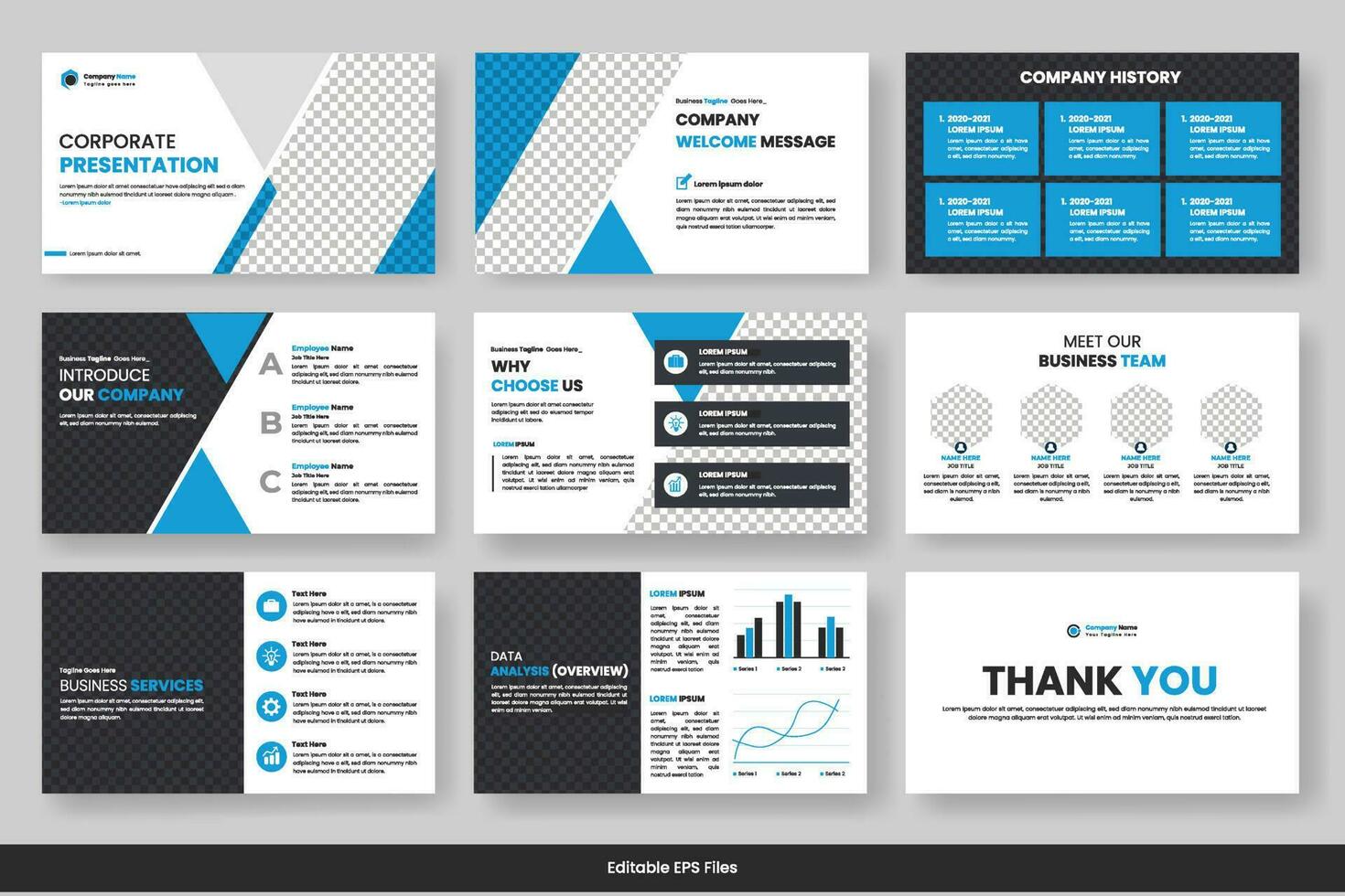 Business presentation slides template design minimalist project proposal business layout template design vector