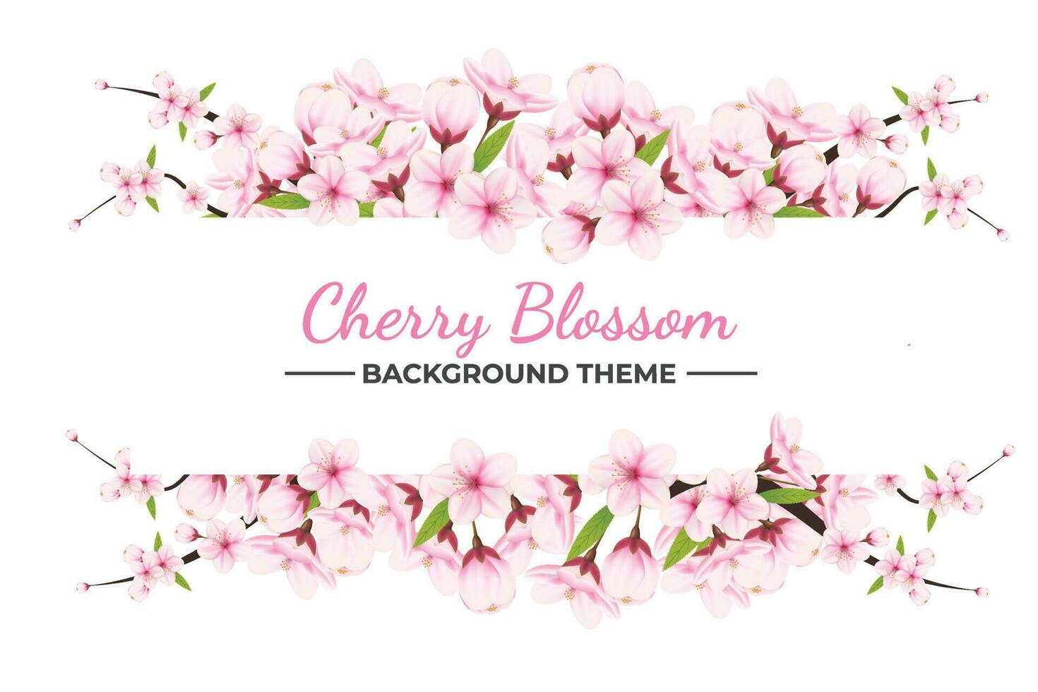 Realistic blooming cherry flowers and petals illustration,cherry blossom vector. pink sakura flower background. cherry blossom flower blooming vector