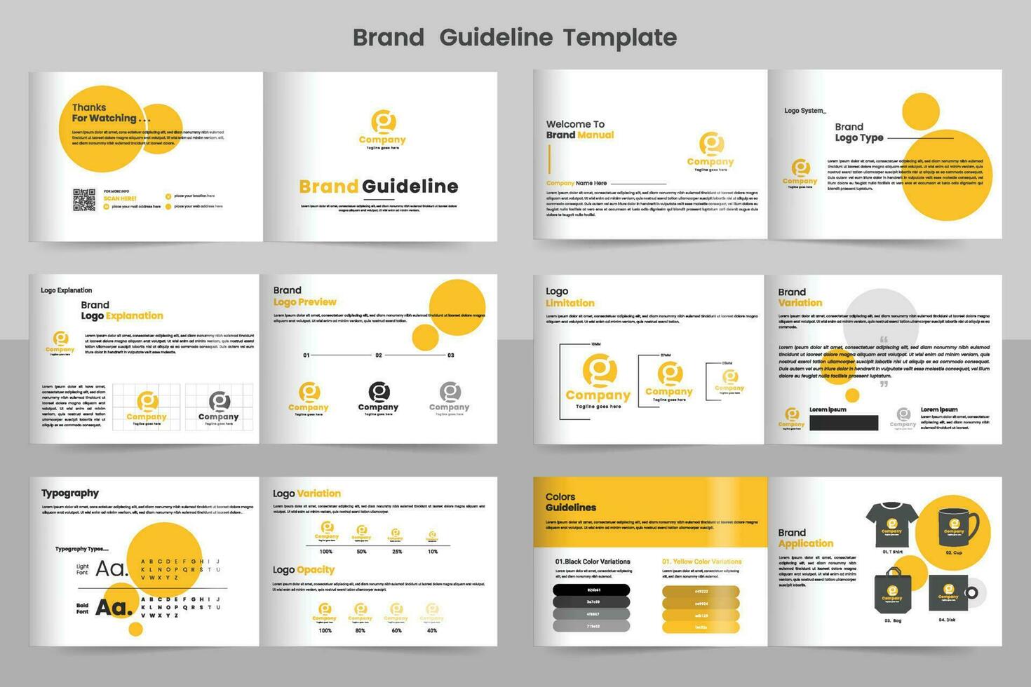 Minimalist luxury brand guide template vector