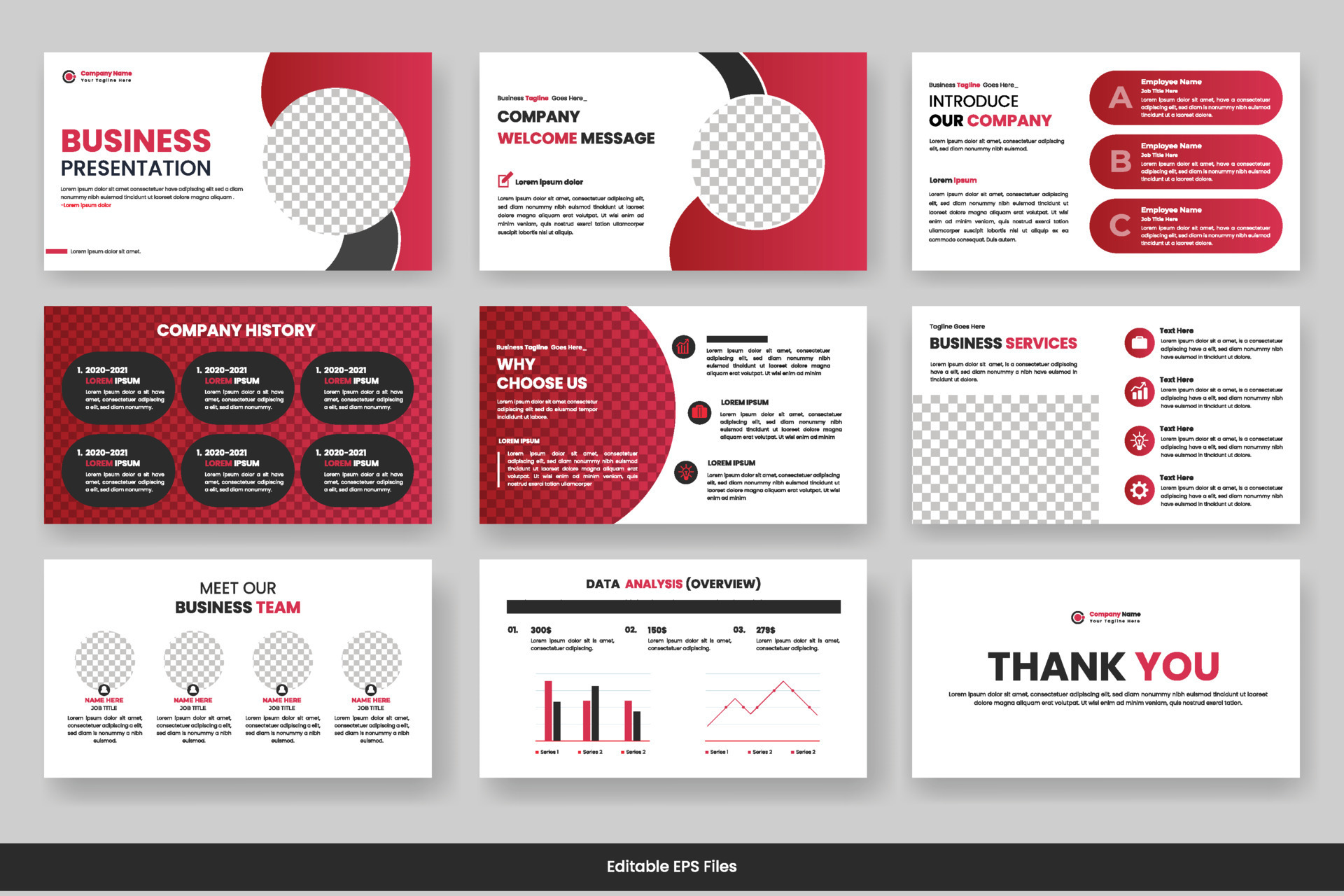 Business presentation slides template design minimalist project ...