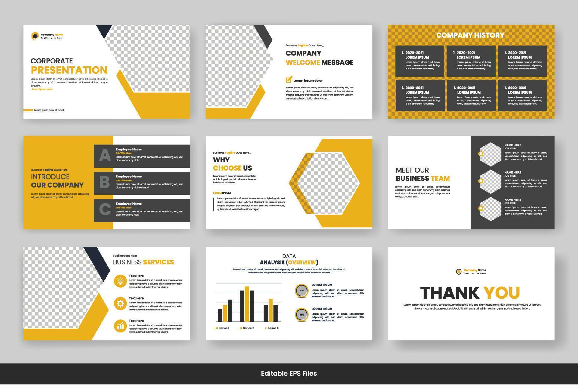 Business presentation slides template design minimalist project ...
