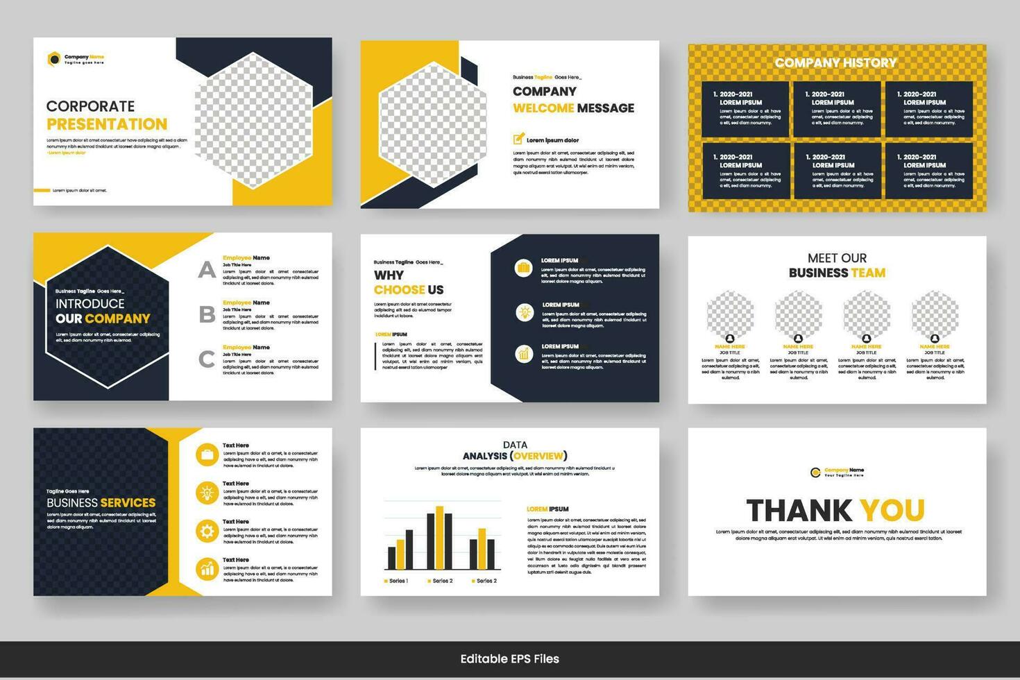 Business presentation slides template design minimalist project proposal business layout template design vector