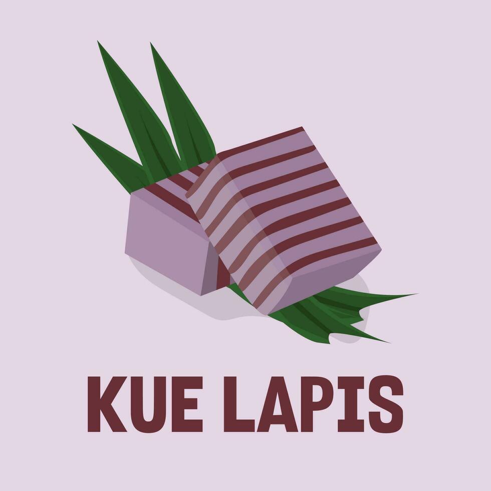 kue lapis indonesian traditional street food vector