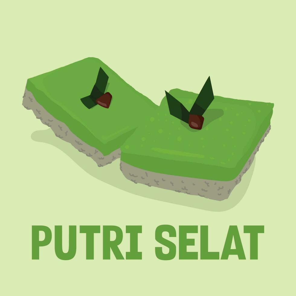 putri selat indonesian traditional street food vector