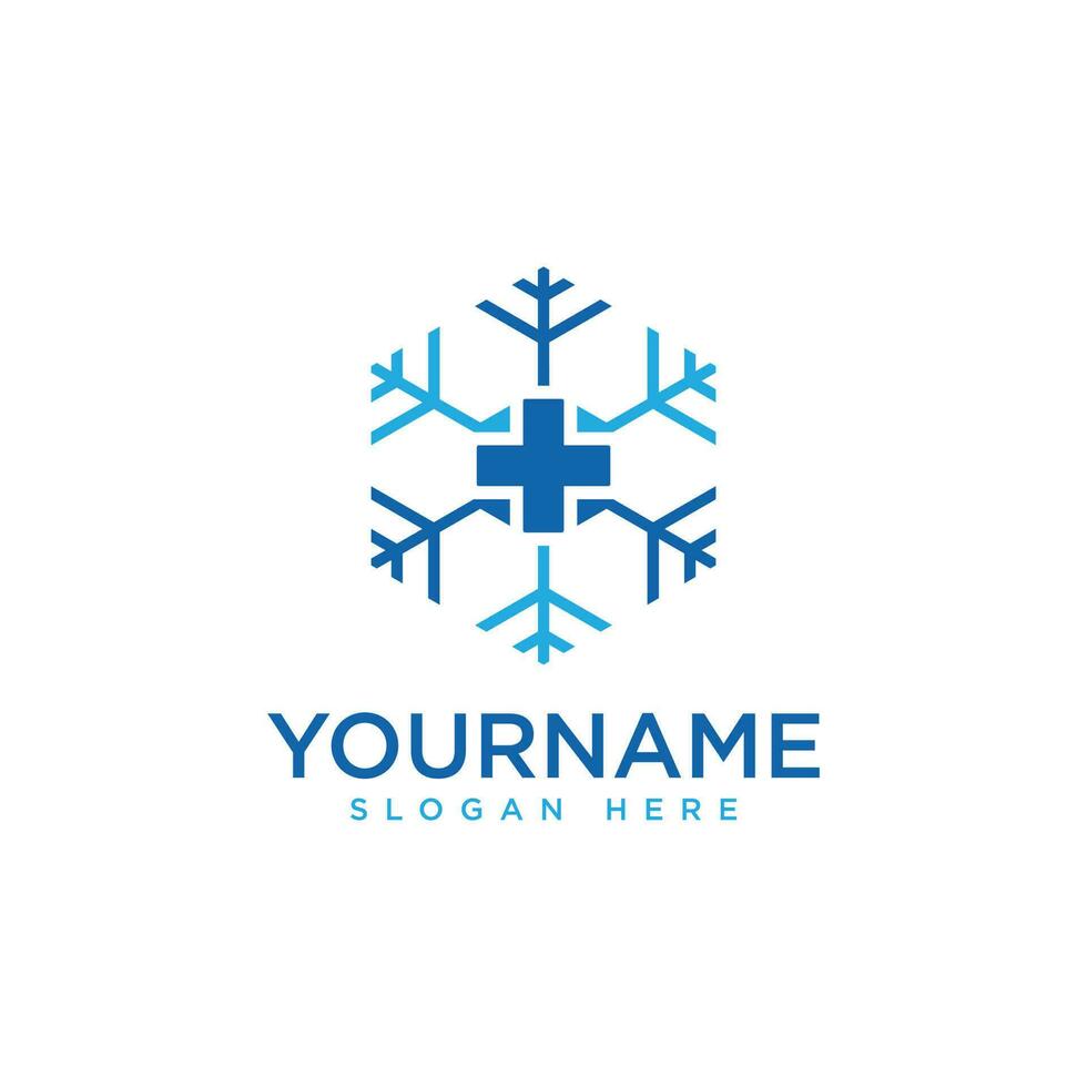 Snowflake sign for cryo therapy Logo designs vector