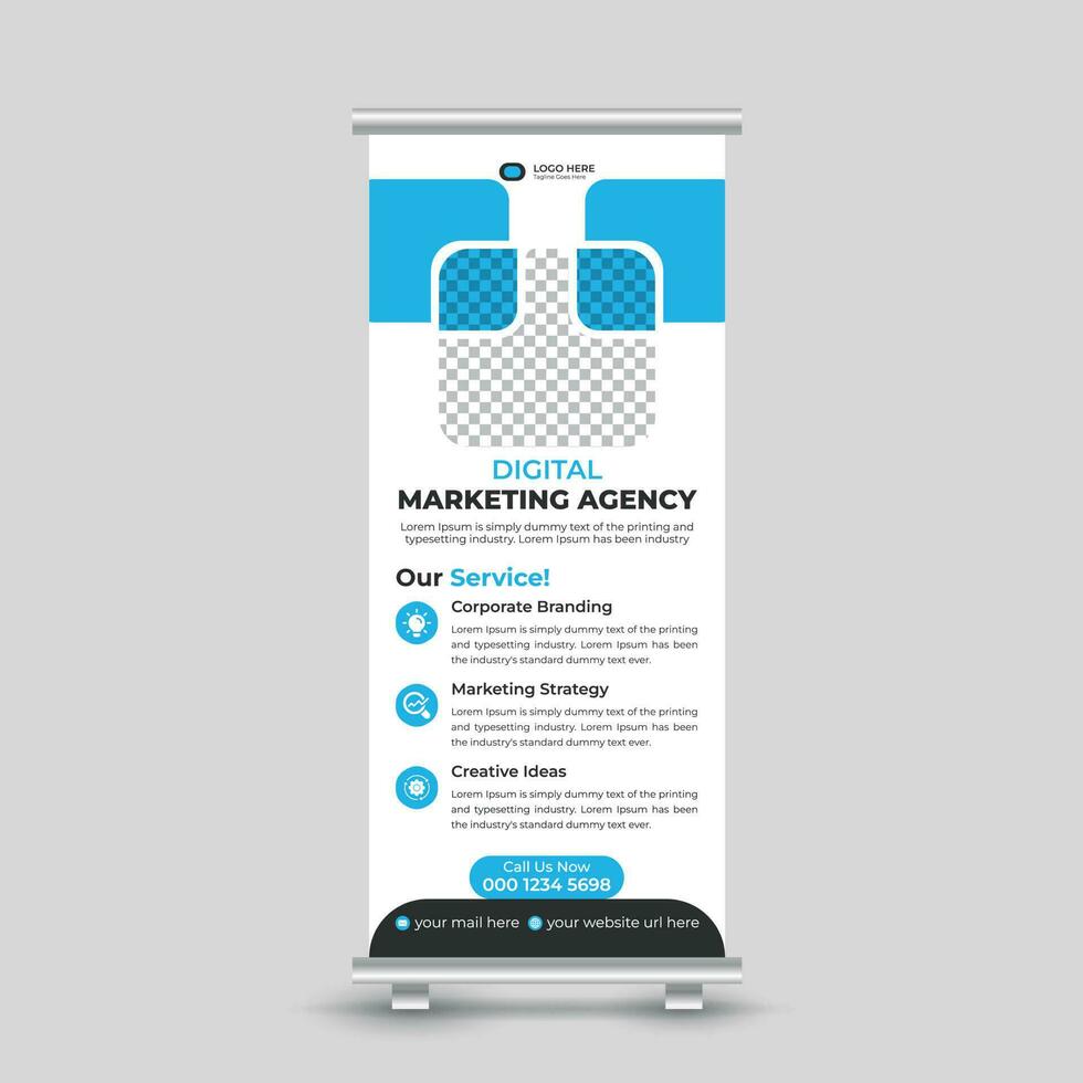 Professional modern marketing roll up banner design template for your business Free Vector