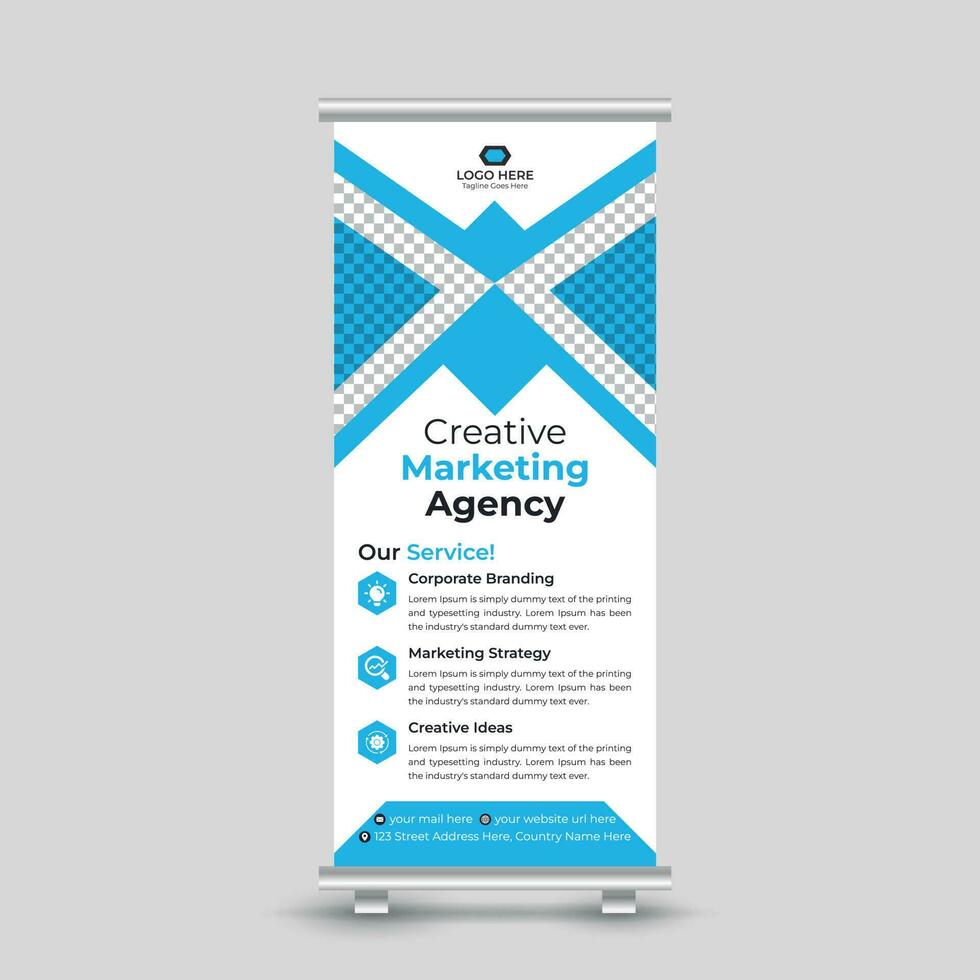 Creative modern business roll up banner design template for your company Free Vector