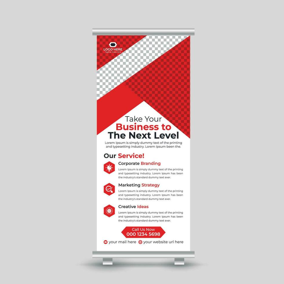 Creative modern abstract business roll up banner design template for your company Free Vector