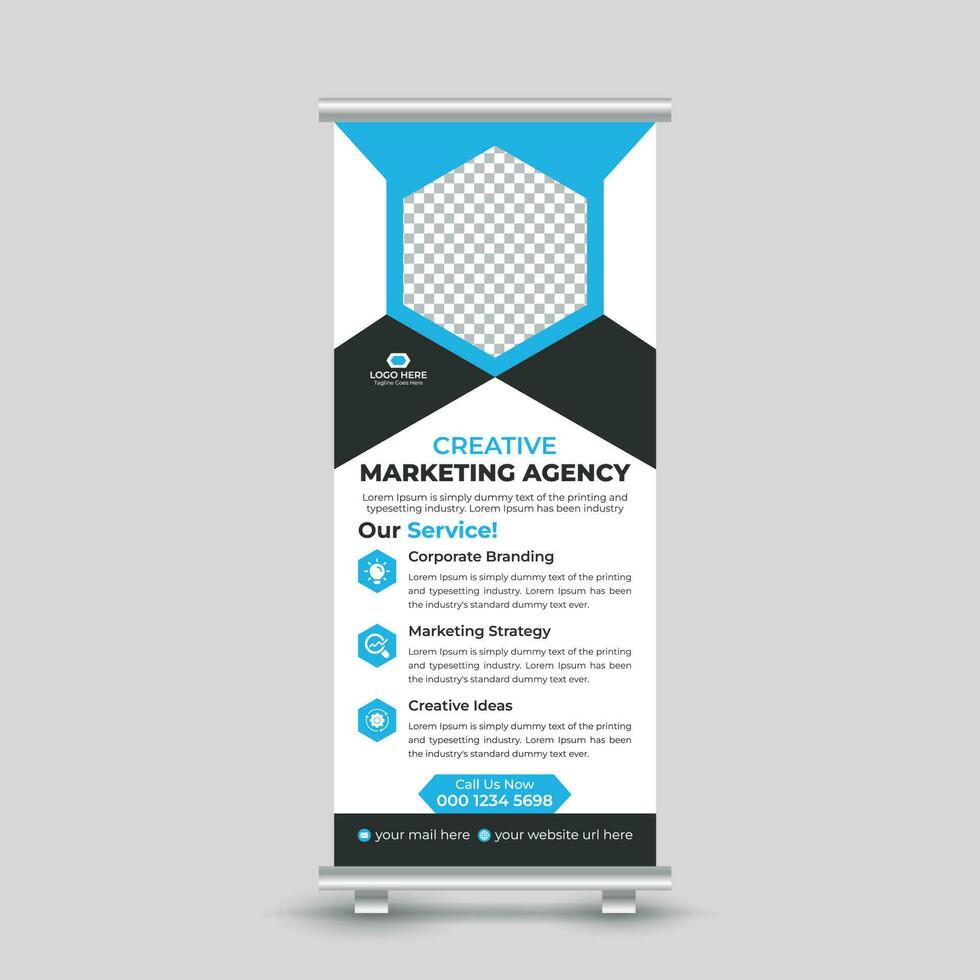 Professional modern marketing roll up banner design template for your business Free Vector