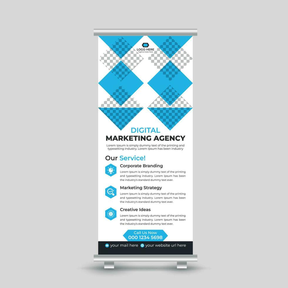 Professional creative business roll up banner design template for your company Free Vector