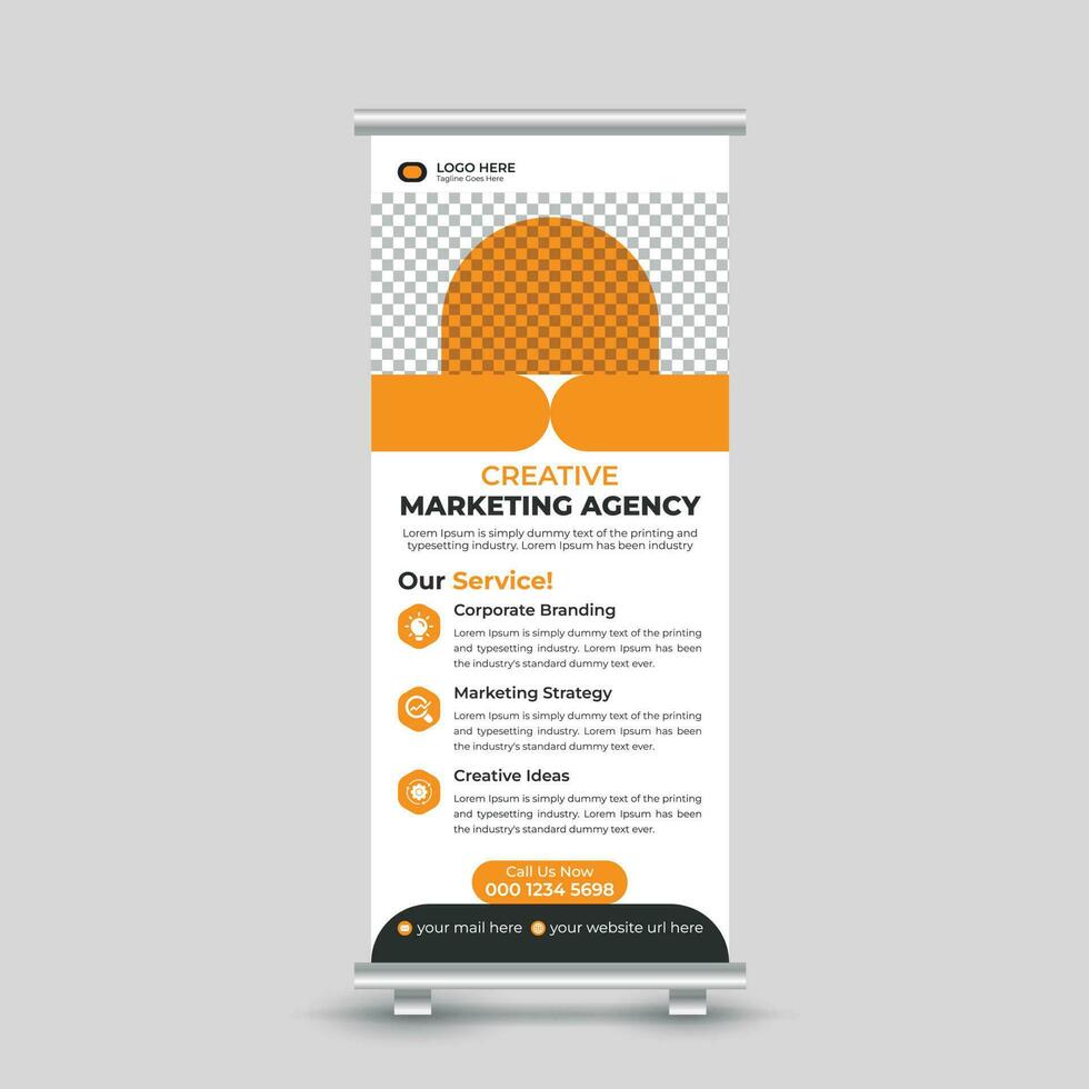 Creative business roll up banner design template for your company Free Vector