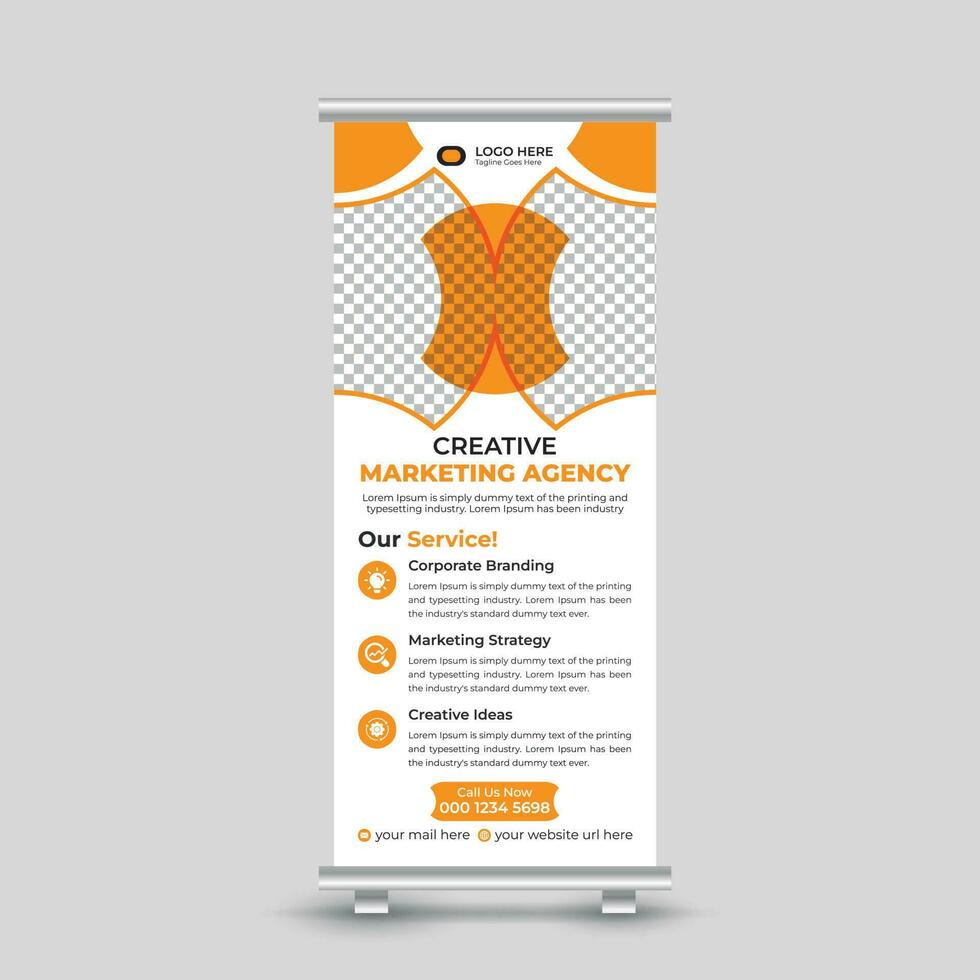Creative clean roll up banner design template for your company Free Vector