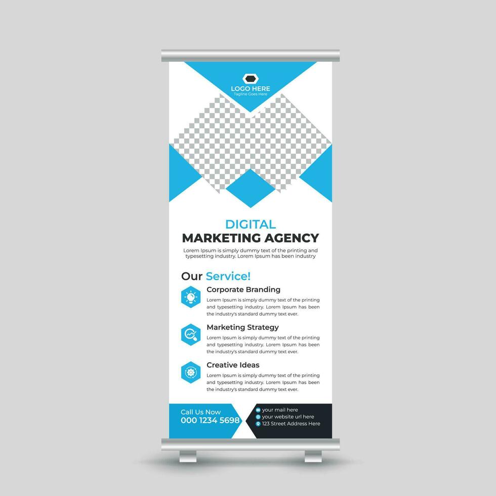 Professional modern business roll up banner design template for your company Free Vector