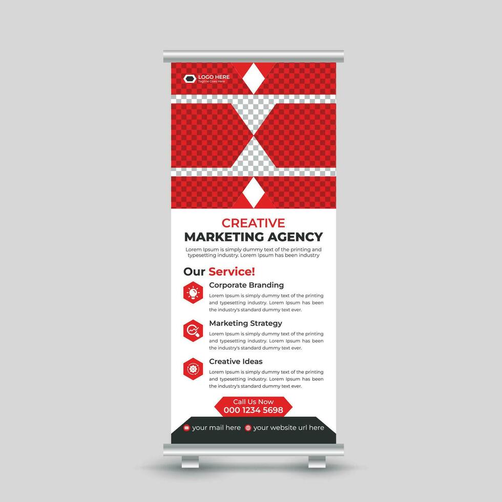 Creative modern marketing roll up banner design template for your business Free Vector