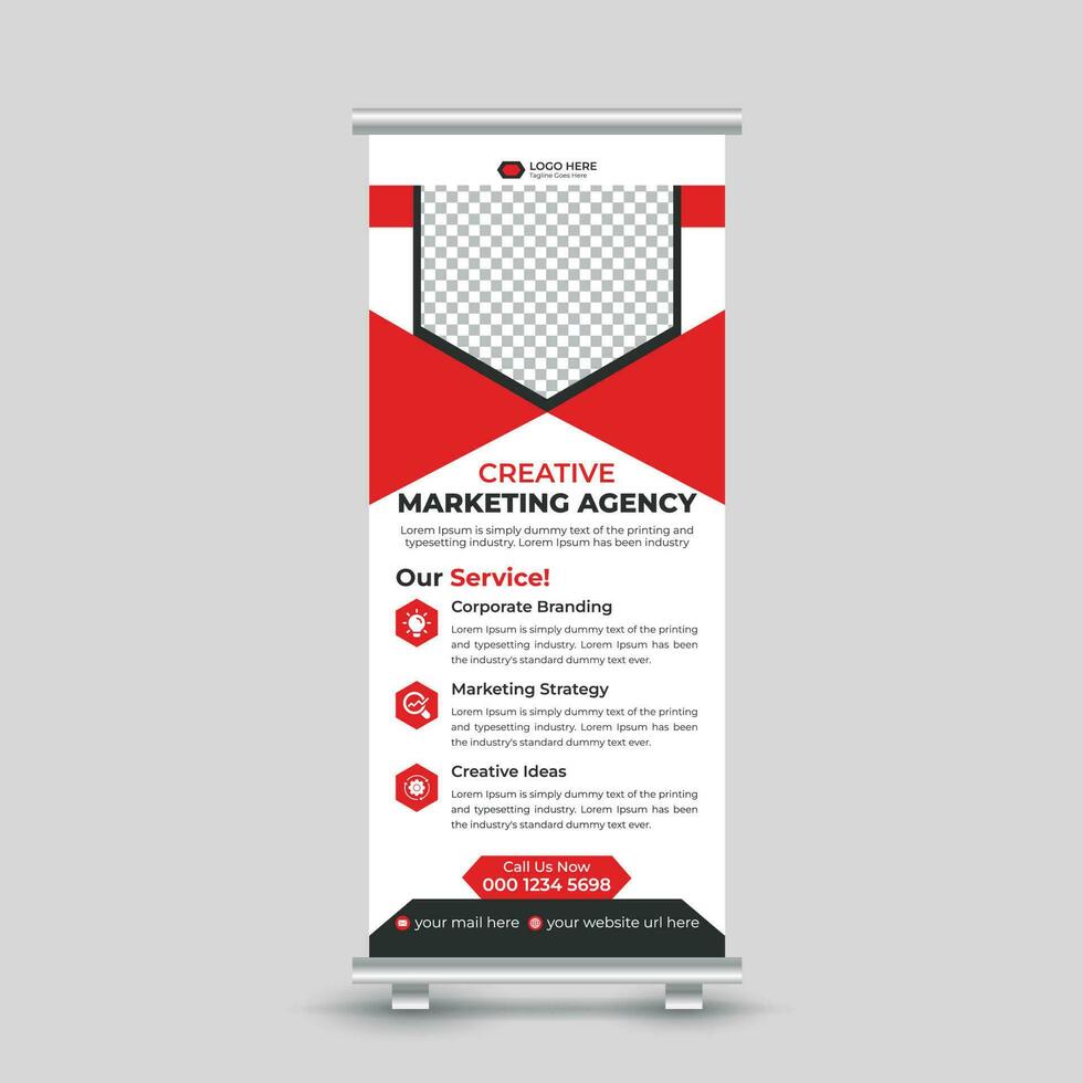 Creative modern marketing roll up banner design template for your company Free Vector