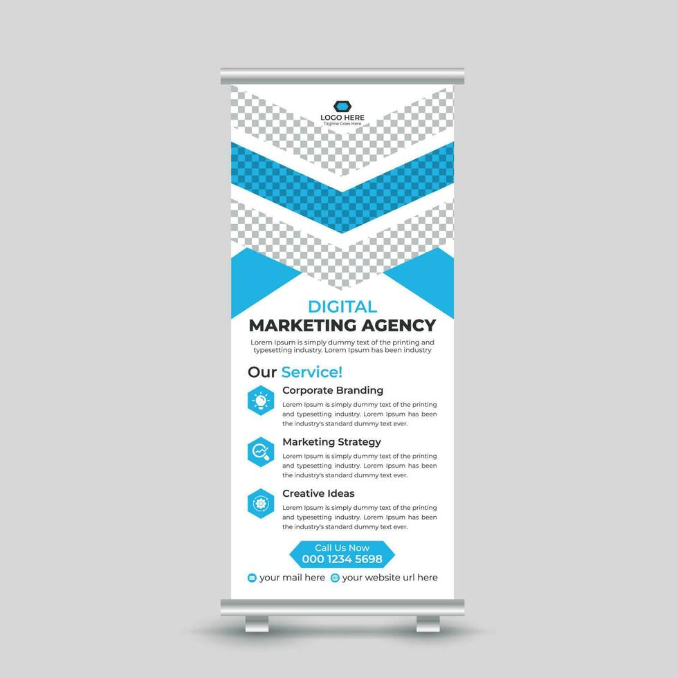 Professional corporate creative business roll up banner design template for your company Free Vector