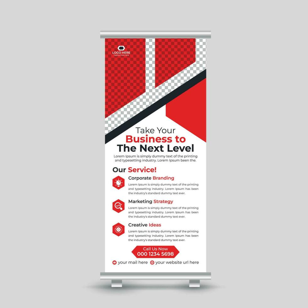 Creative modern marketing roll up banner design template for your business Free Vector
