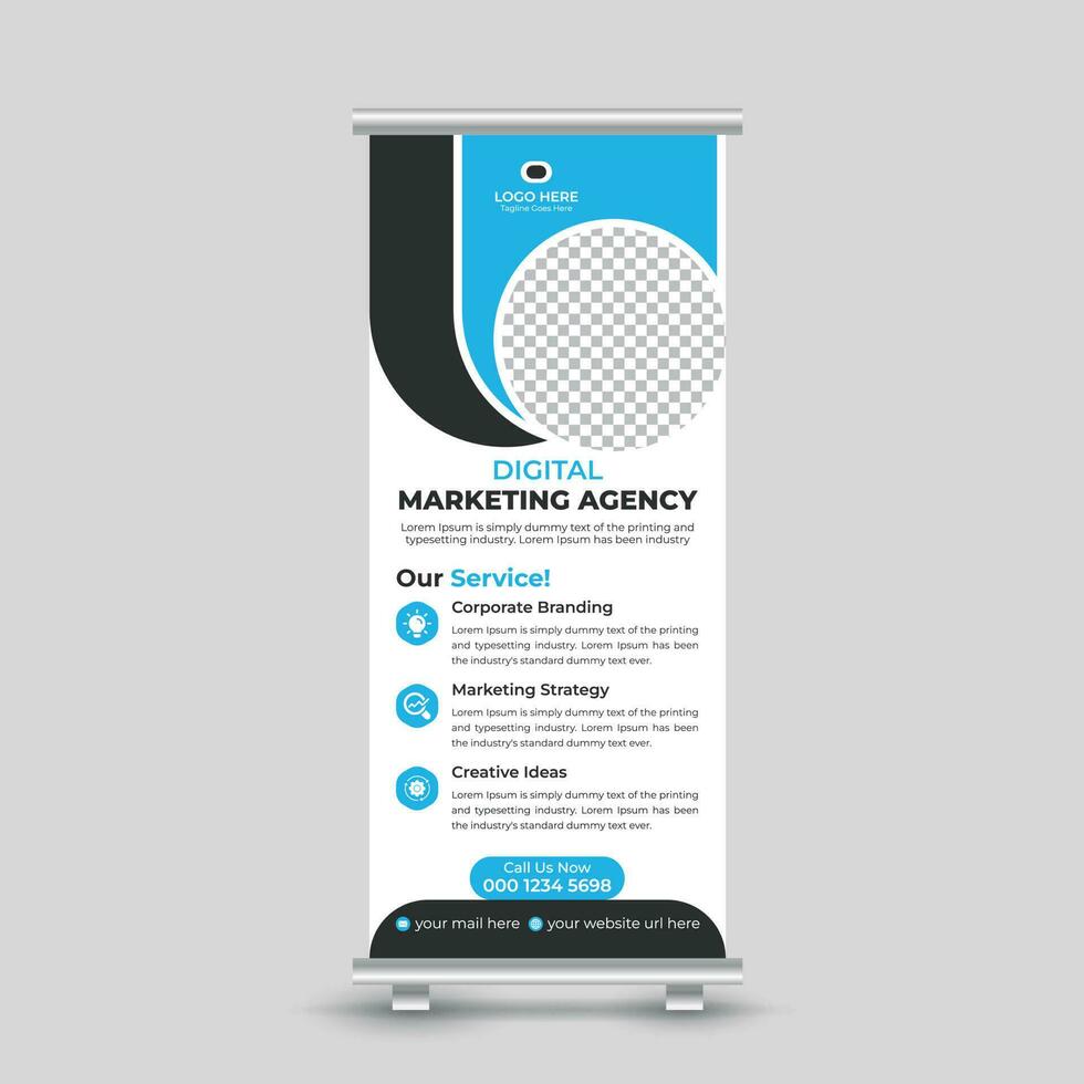 Professional marketing roll up banner design template for your business Free Vector