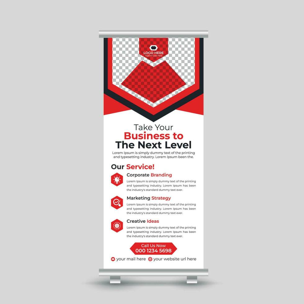 Creative modern abstract business roll up banner design template for your company Free Vector